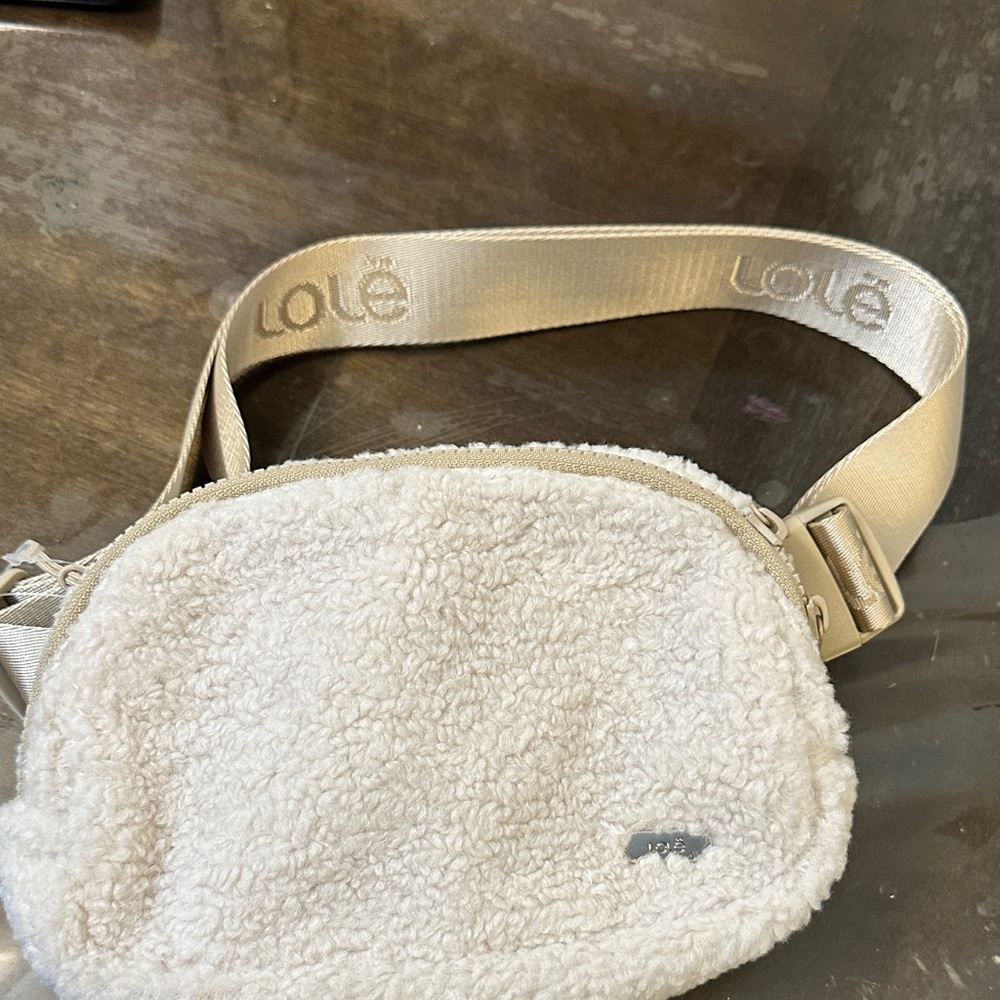 Lole Cream Sherpa Crossbody Bag